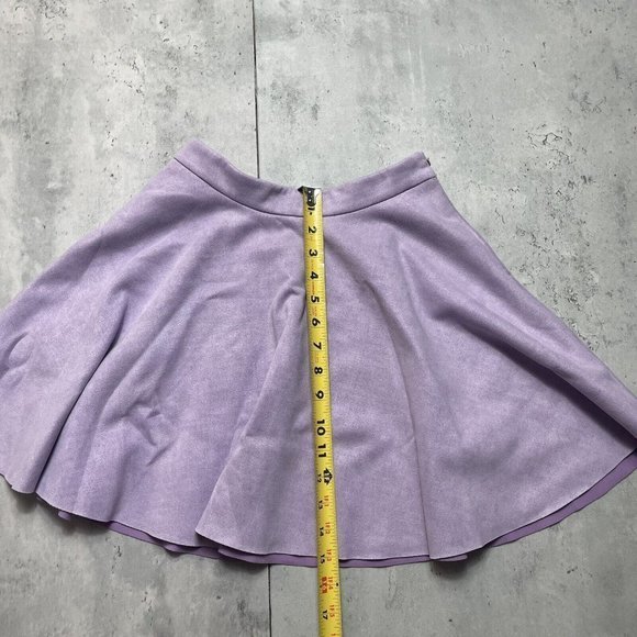 Signature 8 Purple Velvet Zip Flare‎ Mini Skirt Womens Size S Small EUC - Picture 5 of 6
